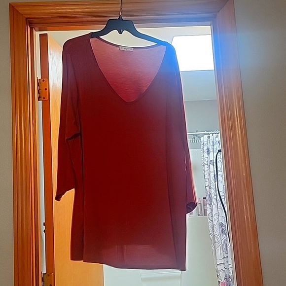 Retrology 3x 3/4 sleeve loose fitting orange soft top - Picture 1 of 4
